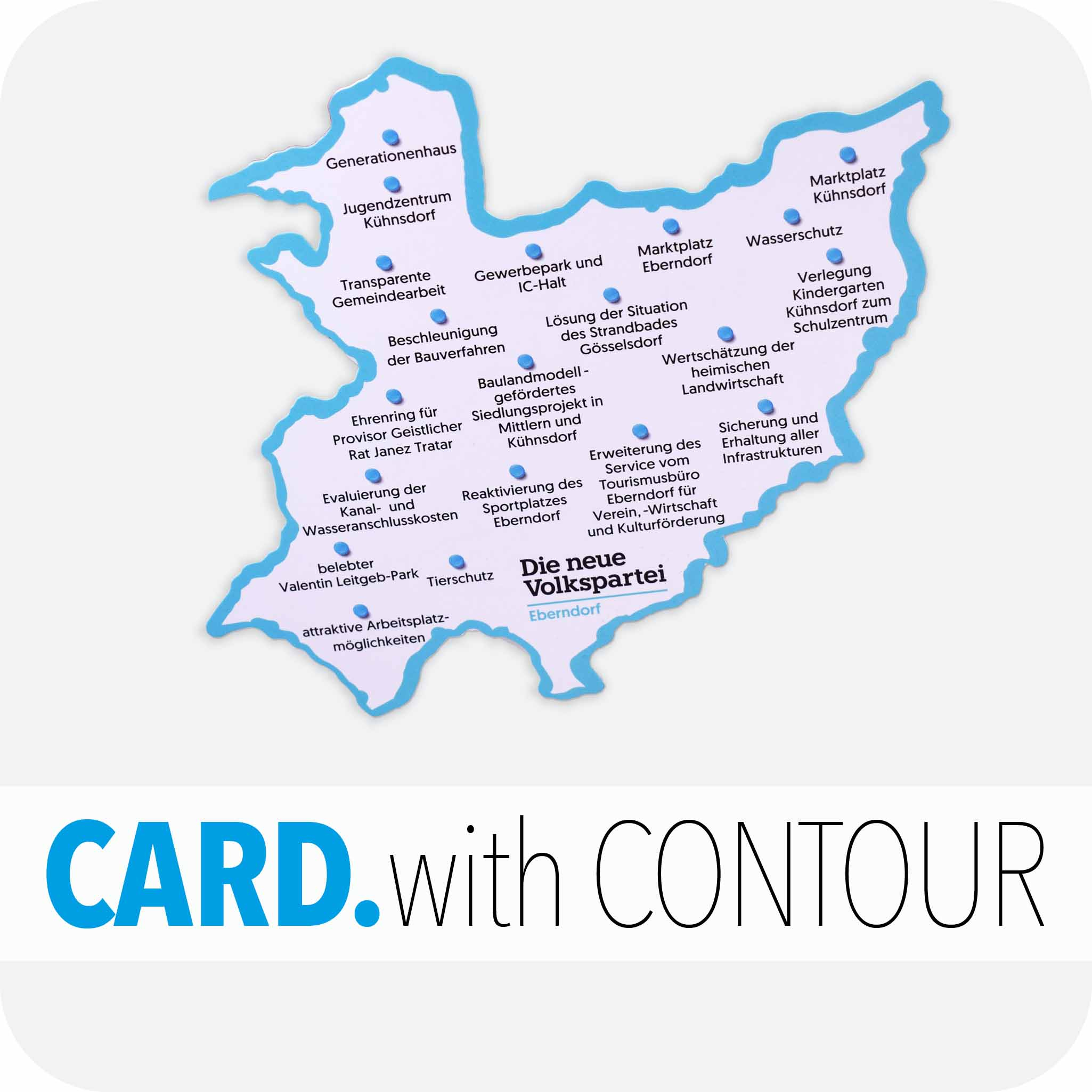 Card with contour