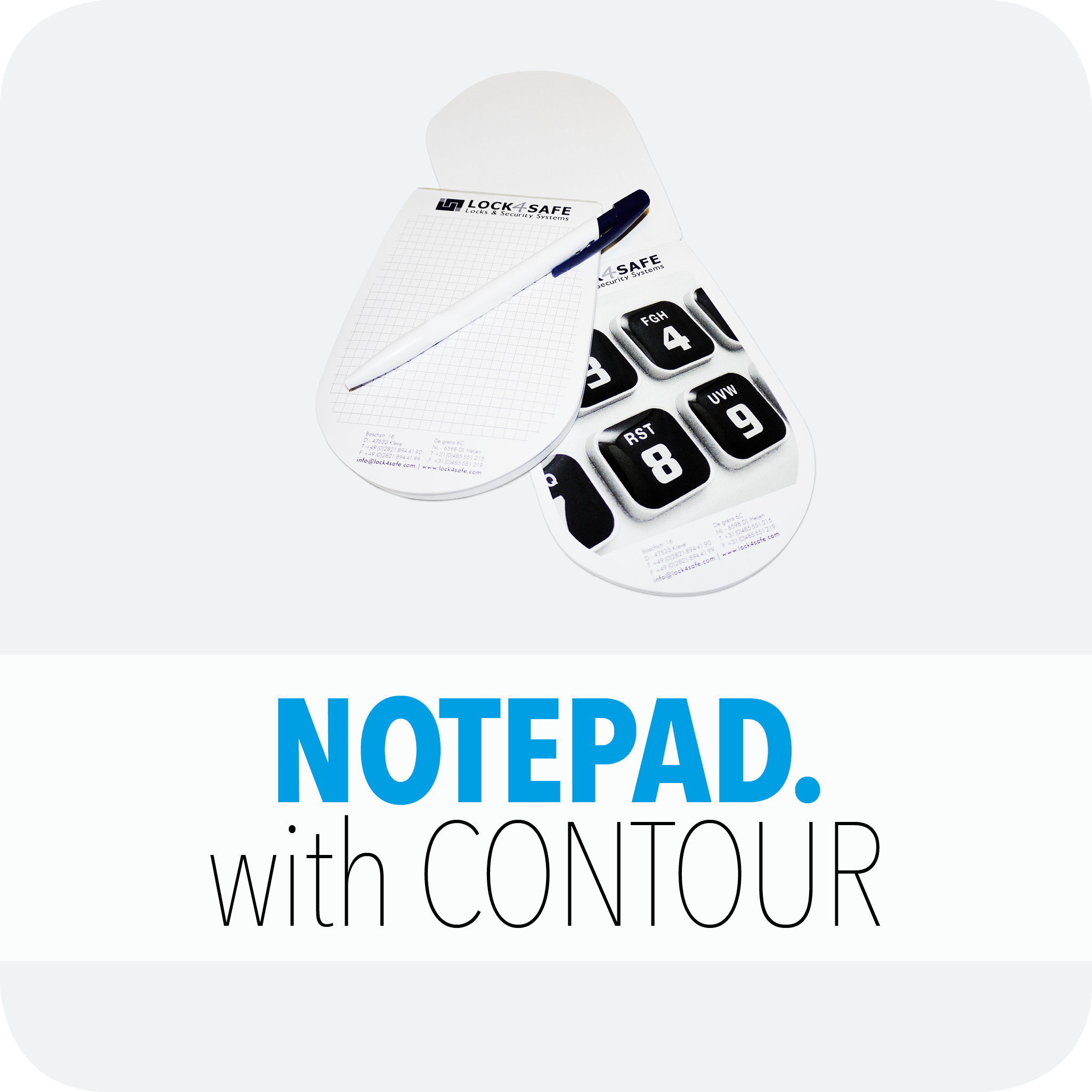 Notepad with contour