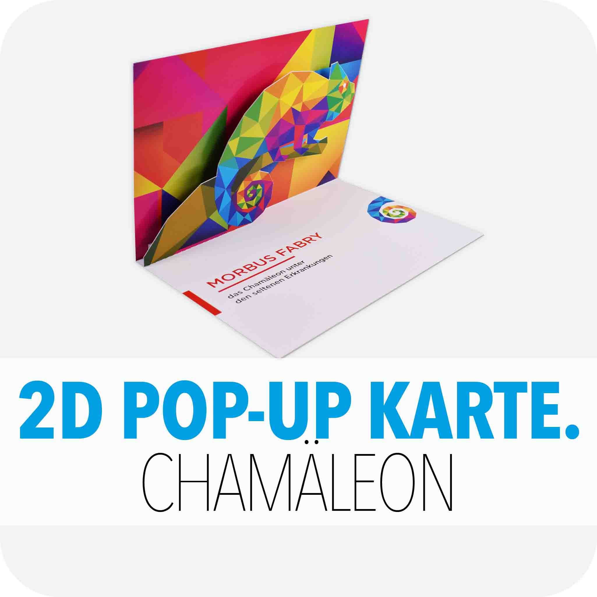 2D Pop-Up Karte Chamaeleon