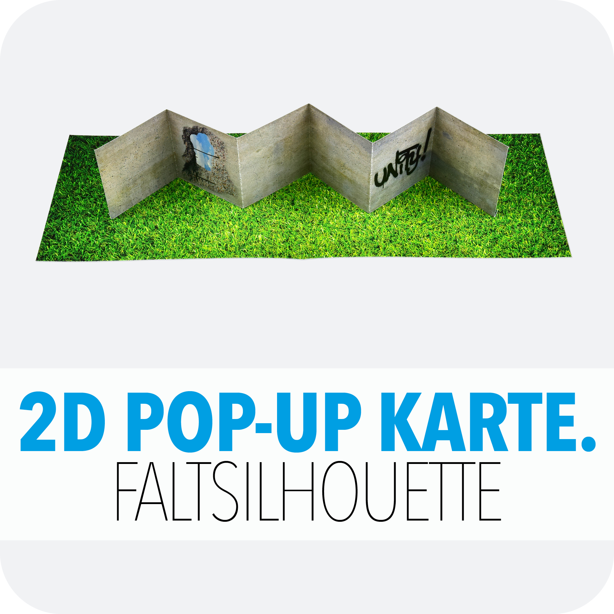 2D Pop-Up Karte Faltsilhouette