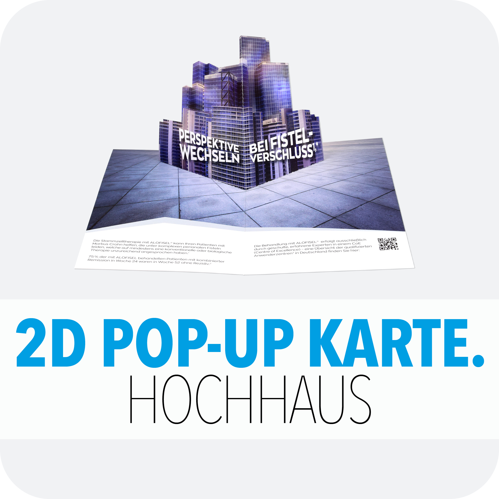 2D Pop-Up Karte Hochhaus