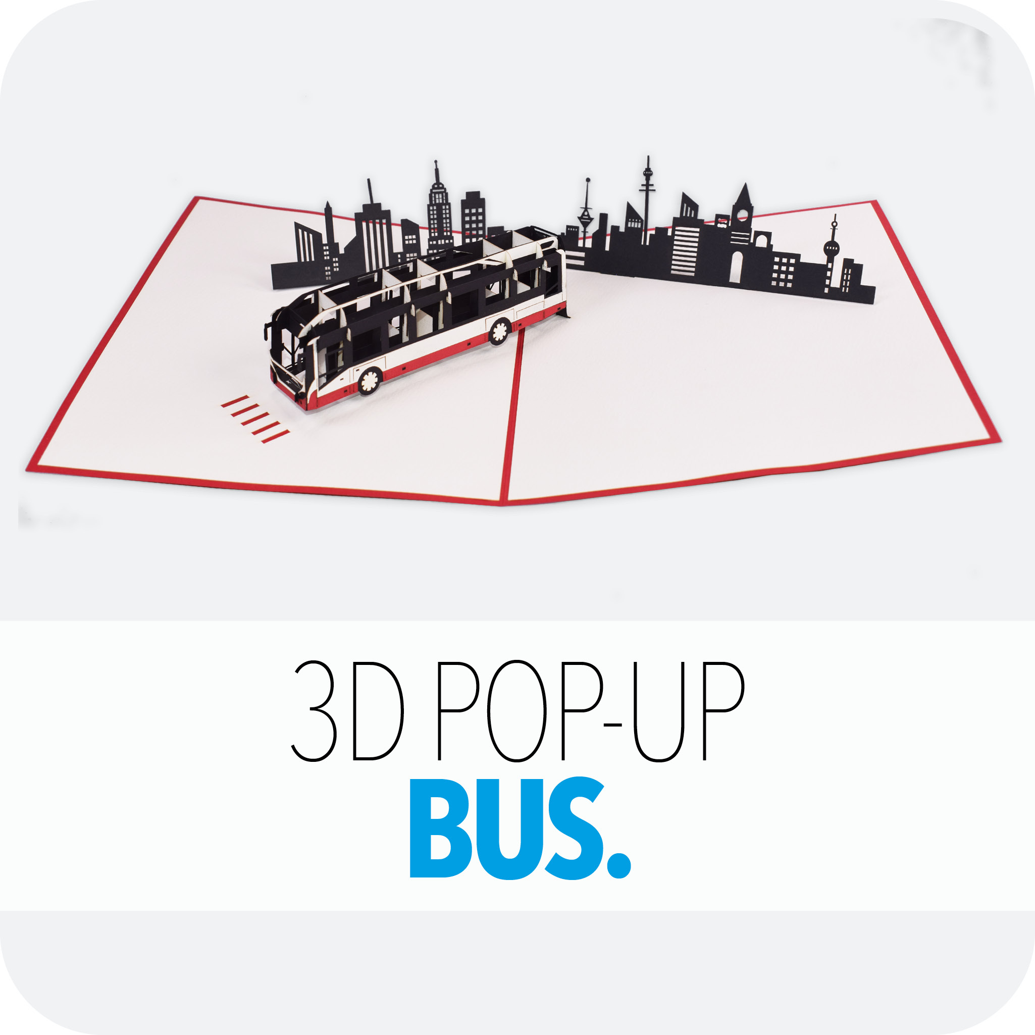 3D Pop-Up Karte Bus