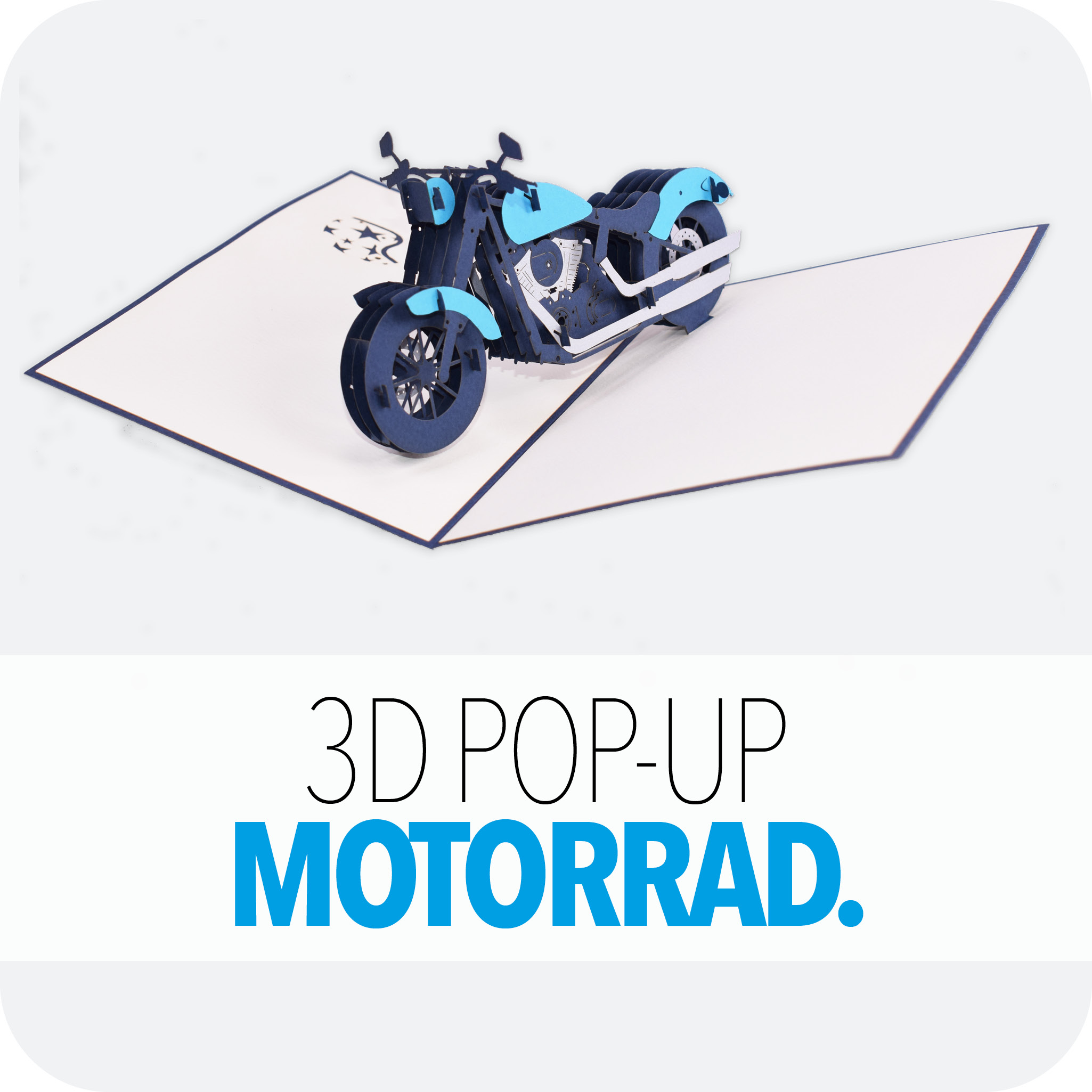 3D Pop-Up Karte Motorrad
