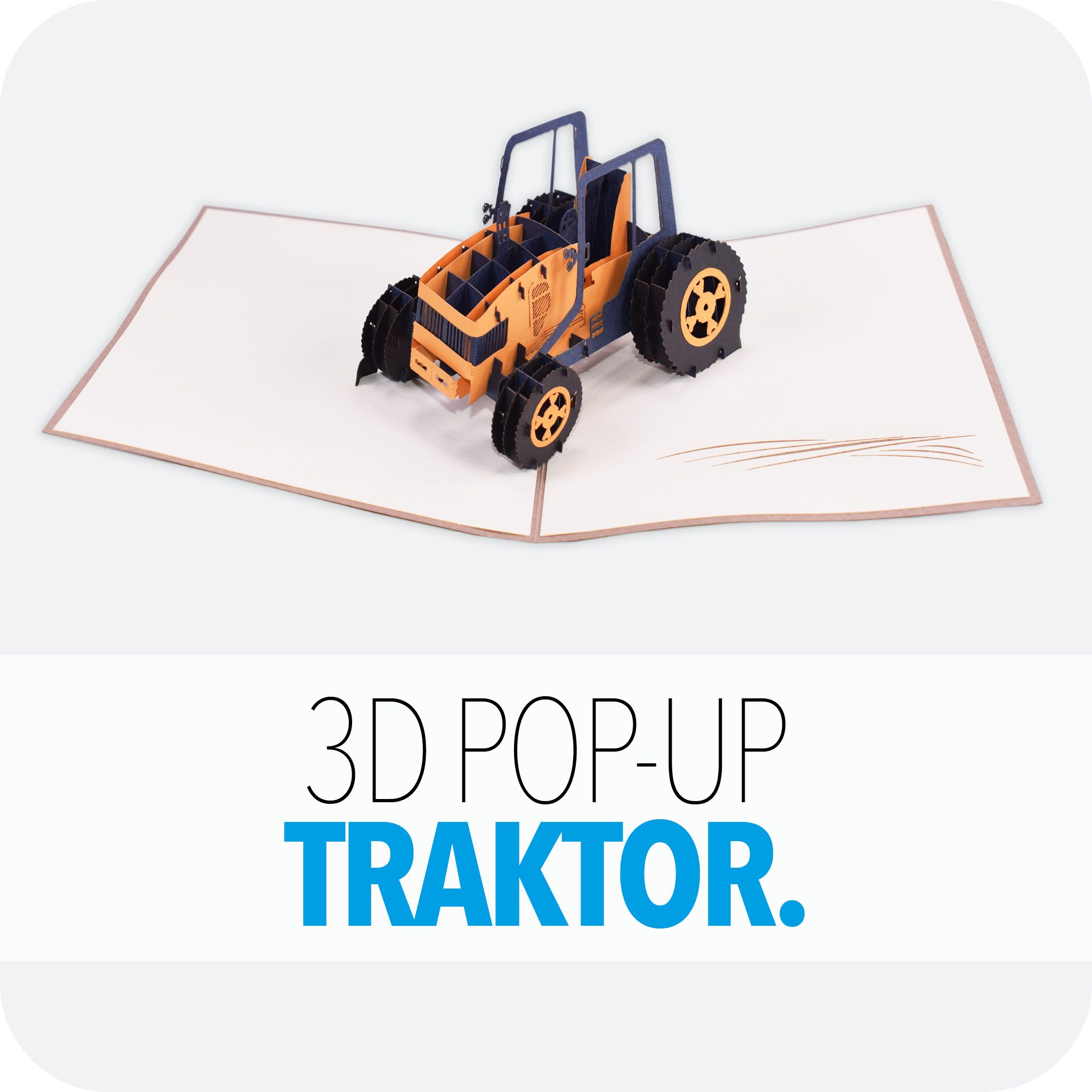 3D Pop-Up Karte Traktor