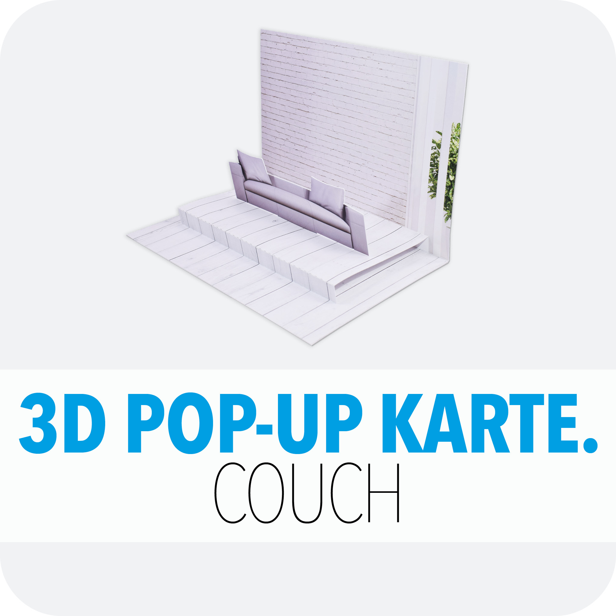 3D Pop-Up Karte Couch