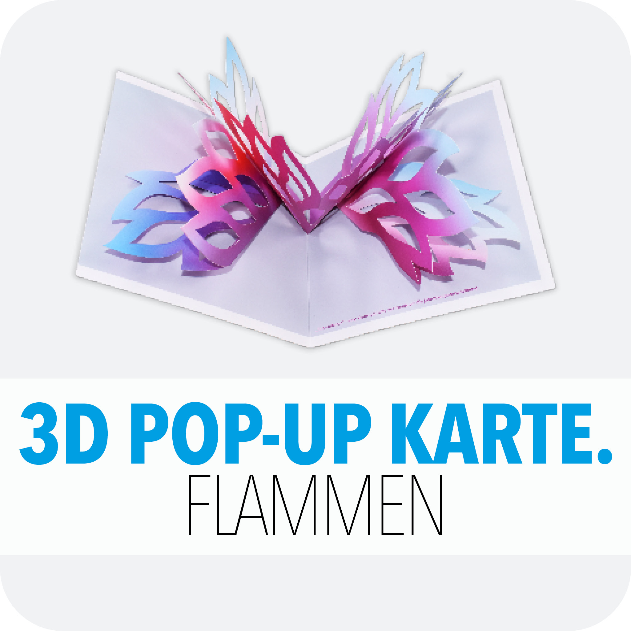 3D Pop-Up Karte Flammen