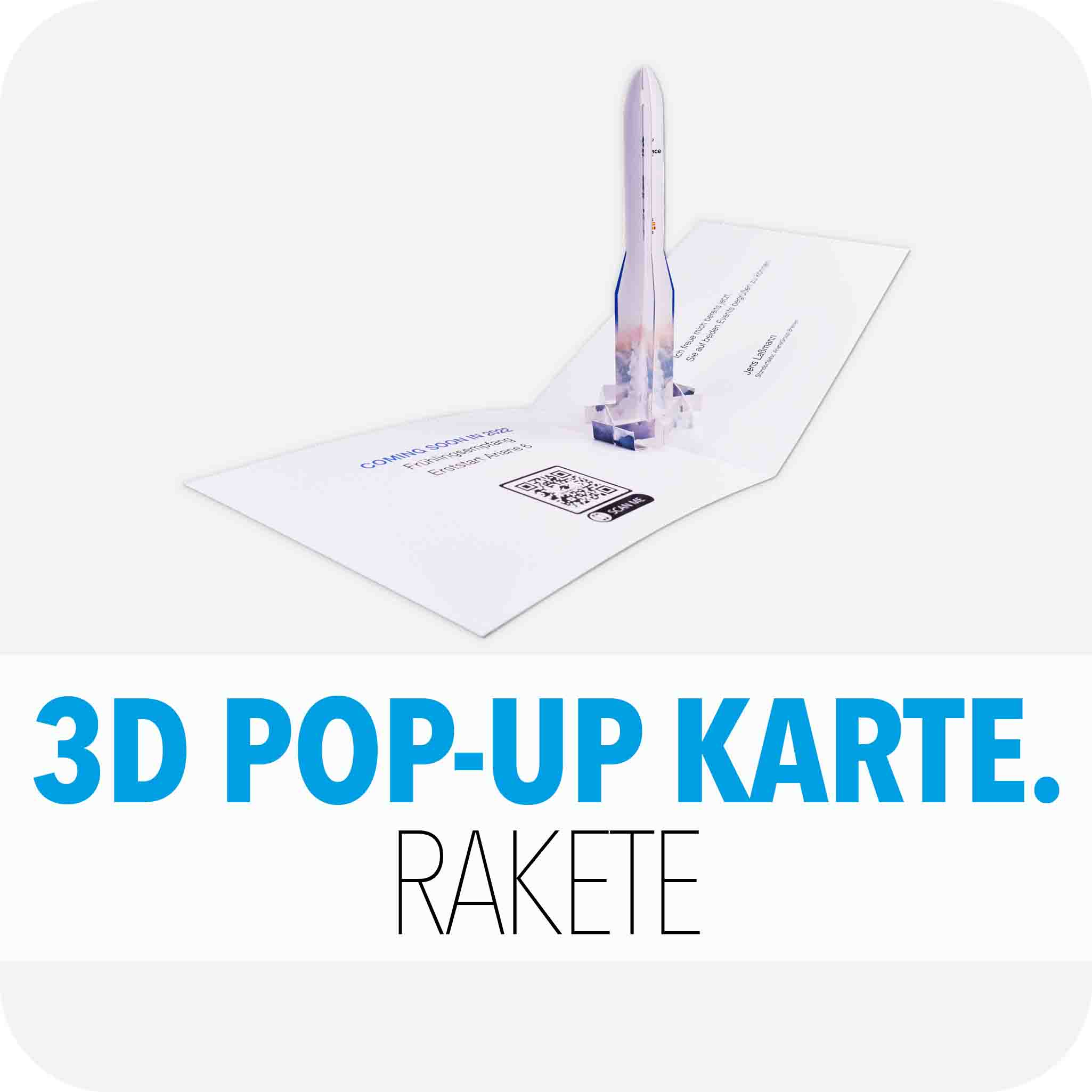 3D Pop-Up Karte Rakete