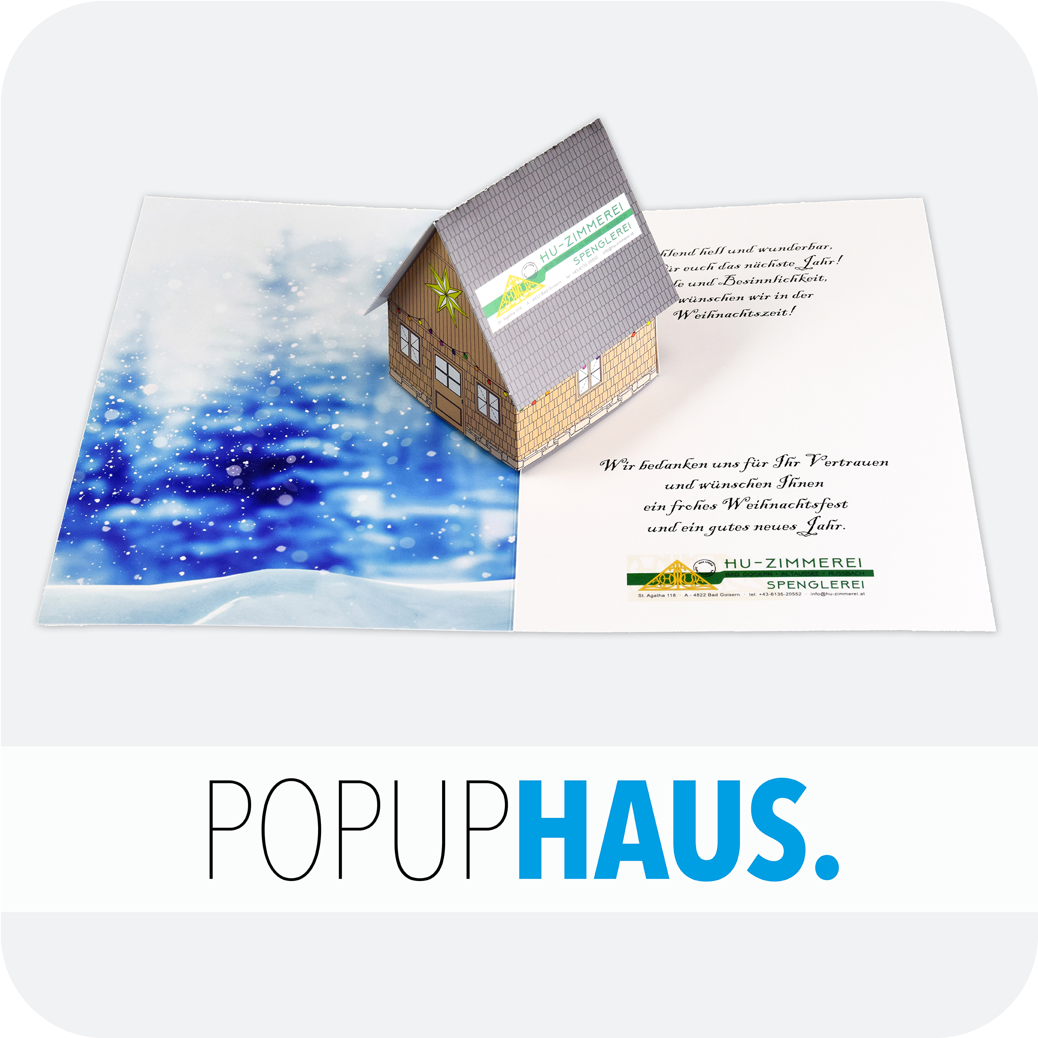Pop-Up Karte A5 mit 3D Haus